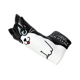 Golf Putter Cover Crooked Cat Magnetic Closure PU Leather Waterproof Golf Club Cover Blade Putter Cover Protector Golf Supplies