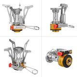 Aomiun Mini Camping Gas Stove with Piezo Ignition Portable Picnic Camping Pocket Stove for Outdoor Camping Hiking Cooking