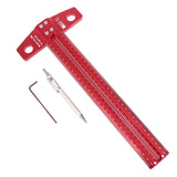 300/400mm Aluminum Alloy Woodworking Marking T-Ruler Scriber Square Hole Scribe Precision Marking Gauge Rules Measuring