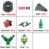 50M Self Automatic Garden Watering System Water Drip Irrigation System Plant Watering Kit Irrigation Drippers Mist Set