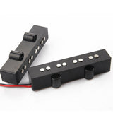 2 Pieces Magnet Open Pickup Set for 4-string JB Jazz BASS Guitar Black