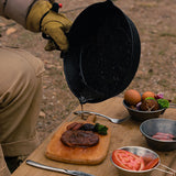 Cast Iron SKillet Camping Frying Pan with Double Grease Pour Spouts for Gases Induction Cooker Pancake Pans Outdoor Cookware