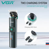 VGR Professional 2-speed motor hair clipper for men cordless barber beard hair trimmer rechargeable electric haircut machine