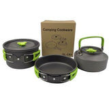 Camping Cooking Utensils Dishes Cookware Set Hiking Camping Equipment Titanium Alloy Pot Outdoor Tourism Tableware BBQ Supplies