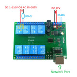DC 12V 8 Channel Ethernet Relay Network Switch Modbus MQTT TCP UDP Web HTTP RS485/TCP Timer Module ET48A08