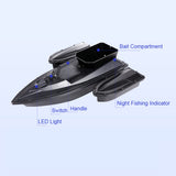 Fishing Bait Boat 500m RC Bait Boat Dual Motor Fish Finder 1.5KG Loading Support Auto Cruise/Route Correction w LED Light