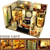 Cutebee DIY DollHouse Wooden Doll Houses Miniature Dollhouse Furniture Kit Toys for Children New Year Christmas Gift  Casa M025