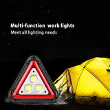 Triangle Traffic Warning Light Portable LED Working Light Car Red Hazard Warning Light USB Rechargeable Foldable 4 Modes