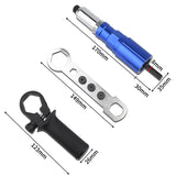 High Strength Link Rod Cordless Electric Rivet Gun Adapter Machine Hand Drill Set Heavy Duty Nut Riveted Insert Lightweight Tool