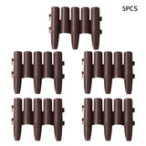 5pcs Wood Effect DIY Mowing Flower Bed Decorative Garden Fence Lawn Edging Outdoor Accessories Plant Border Palisade Grounding