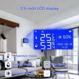 Tuya WIFI Intelligent Temperature Humidity Sensors 2.9 Inch with Backlight LCD Time Date Mobilephone APP Remote Monitoring