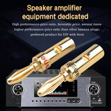 50Pcs Pure Copper Gold-plated Welding-free Lantern Banana Plug  Connector Non-magnetic Speaker Cable Dedicated Adapter
