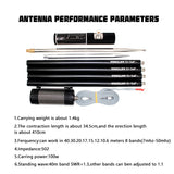 Pac-12 Shortwave Antenna Portable 8 Band Vertical Antenna Shortwave Antenna Outdoor Terrace Antenna 7 Mhz-50 Mhz