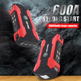 20000mAh Car Battery Jump Starter Portable Emergency 12V Car Battery Booster 15V/1A 4 USB Wireless Charging LED Flashlight