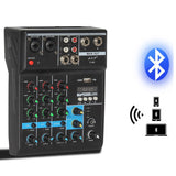 A4 Sound Mixing Console Bluetooth Record Computer Playback 48V Phantom Power Delay Repaeat Effect 4 Channels USB Audio Mixe