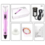 3D Pen Screen DIY 3D Printing Pen With ABS PLA Filament Creative Toy Gift 3 D Printer Pen Drawing For Kids Christmas Birthday