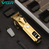 VGR professional all metal hair trimmer for men electric barber hair clipper rechargeable hair cutting machine cord/cordless