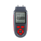 Digital Manometer Dual Port Air Gas Pressure Tester Differential Pressure Gauge with LCD Backlight Battery or USB Cable Powered