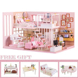 CUTEBEE DIY Dollhouse Wooden doll Houses Miniature Doll House Furniture Kit Casa Music Led Toys for Children Birthday Gift