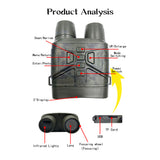4K Outdoor Night-Vision Infrared Optical Binocular Night-Vision 5X Digital Zoom Photo Video 150-200M Full Dark Viewing Distance