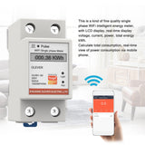 Tuya WiFi Intelligent Metering Energy Meter Singles Phase Meter Mobilephone APP Remotes Viewing Voltage Current Active Power