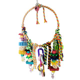 Parrot Hanging Swings Cage Colorful Toys Bird Supplies Cotton Rope Standing Chewing Bite Colorful Beads Hanging Climbing Toys