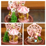 Cutebee DIY House Wooden Doll Houses Miniature Dollhouse Furniture Kit with LED Toys for Children Christmas Gift  Mini House