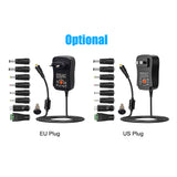 30W Universal AC to DC Power Supply Adapter with 5V 2.1A USB Port, AC Plug-in Power Charger 3V to 12V Adjustable Output Voltage