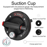 200mm Diameter Vacuum Suction Cup with Pressure Gauge 75kg High Bearing Capacity Heavy Duty Vacuum Ceramic Tile Lifter