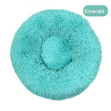 Round Big Dog Bed Sofa Long Plush Lounger Basket Fluffy Pet Bed House for Dogs Cats Puppy Cushion Winter Warm Pet Bed Kennel