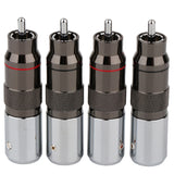 4Pcs Hi-End HiFi Rhodium Plated Unsolder RCA Terminal HIFI DIY Brass Plating Rhodium Audio Video Connectors TV Tuner RCA