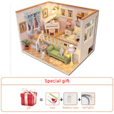 Diy Miniature Dollhouse Kit Doll House Furniture Handmade Model Room Box Toys For Children Christmas Gift Wooden House For Adult