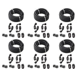 Nylon Braided Fuel Hose Set 6Pcs Swivel Hose Ends Rubber Black Metal Fuel Line   Coolant Transmission Fluid Vacuum Oil
