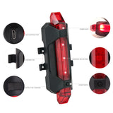 5 LED Bicycle Safety Cycling Warning Rear Lamp USB Rechargeable Bike Tail Lights Bicycle Lights Bicycle Accessories