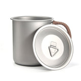 Ultralight 450ml Titanium Coffee Cup Tea Cup Water Mug with Foldable Handles for Home Outdoor Camping Hiking Backpacking Picnic