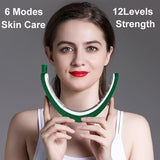 2022 Wireless Remote Control V Face Slimming Vibration Massager EMS Facial Lift Up Belt Red Blue Light LED Double Chin Reducer