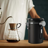 Coffee Jar Airtight 500G Beans,1.8L Beans Container,Vacuum Coffee Box With Spoon Storage Jar For Coffee Powder,Tea,Cocoa