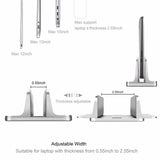 Aluminum Vertical Laptop Stand Thickness Adjustable Desktop Notebooks Holder