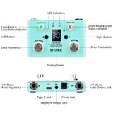 M-VAVE LOST TEMPO Effect Pedal Drum &amp; Looper Effector Double Footswitch Looper Pedal 30 Drums &amp; 4 Loops High Precision Tuner