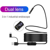 2020 Dual Lens Industrial Endoscope HD Camera 1080p Boroscope Pipe Inspection Camera Flexible Camera Snake with 4.3 inch Screen