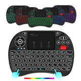 Original Rii X8 AZERTY Mini French Wireless Keyboard With Touchpad Changeable Color LED Backlit, Li-ion Battery