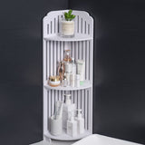 Floor-to-ceiling three-layer shelf for home toilets Floor-mounted storage rack for bathroom