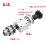 2 Set Of No Power Diy Woodworking Cutting Grinding Spindle Trimming Belt Jto Drill Chuck Set Small Lathe Accessories for Table S