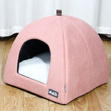 New Foldable Dog Cat Bed Non-slip Pet Kennel Soild Color Kitten House Indoor Enclosed Sleeping Cats Cave Bed for Small Dogs Tent
