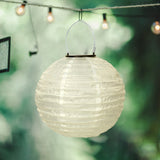 10in Waterproof LED Solar Light Cloth Chinese Lantern Hanging Lamp Decor Holiday Wedding Party Lights Decoration