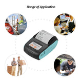 PT-210 Portable Thermal Printer Handheld 58mm Receipt Printer for Retail Stores Restaurants Factories Logistics, 10 Paper Rolls