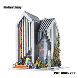 MOC 2734pcs City Streetview series The brickstive Modern Library Model Building Blocks Bricks Kids Toys Gifts Christmas gifts