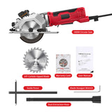 Circular Saw 4.8 Amp 4-1/2 Inch 3500RPM Compact Electric Circular Saws with Laser Cutting Guide for Wood Tile&amp;Plastic Cuts