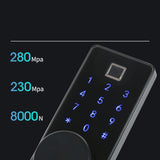 Smart Lock Keyless Entry Bluetooth Tuya Lock With Fingerprint Reader Touch Screen Keypad Password Locks Compatible Tuya Gateway