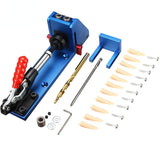 Aluminum Pocket Hole Jig System Kit Professional All-Metal Pocket Screw Jig Adjustable Hole Pitch 15° Angled Drill Guides